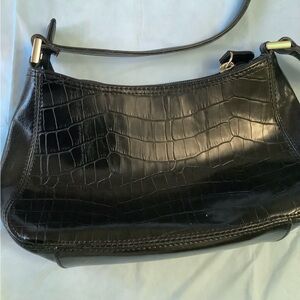 Liz Claiborne, faux alligator,  Black shoulder Bag. Lots of room inside.